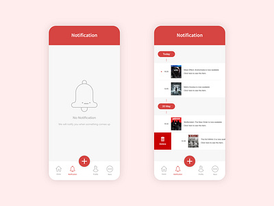 Notification Screen app design interface design mobile application notification ui ux