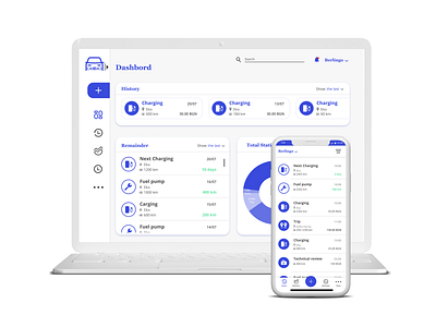 Car diary app and web application app car icon typography ui web