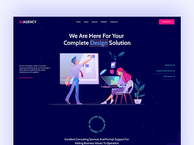 RH Digital Agency Landing agency branding creative dark ui design digital agency dribbble best shot flat icon illustration landing page logo minimal typography ui uidesign ux vector web website