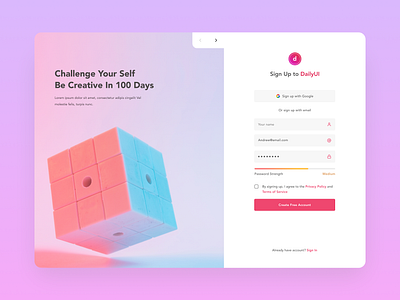 Simple Sign Up Form daily ui dailyui dailyuichallenge sign up form sign up ui signup ui design uidesign