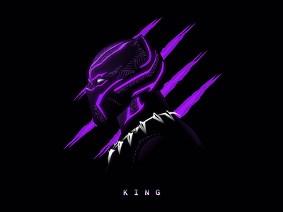 Black Panther - KING art black panther chadwick boseman design illustration marvel neon vector