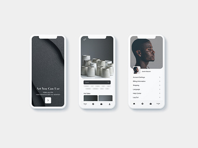 Astronautics 0.5 app design art blackandwhite ceramic design minimal mobile app design nude colors simple ui uiux