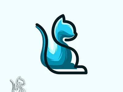 blue cat animation branding coreldraw design design art ilustration ilustrator logo sketch vector