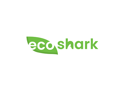 Eco Shark Logo creative eco green leaf modern modern logo negative space negative space logo negativespace shark