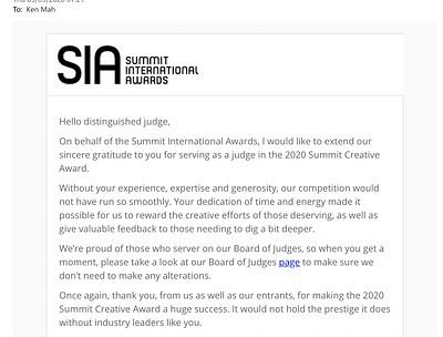 On The Jury of The Summit Creative Awards advertising animation awards design graphic design illustration marketing print ad tvc ui ux web web design website