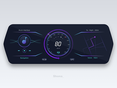 Car dashboard art branding design flat graphic design icon type typography ui web