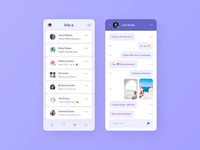 Inbox messenger android chat chatapp clear ios messaging messenger minimal network skype social telegram ui ux viber zoom