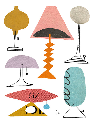 Lamp Lamp Lamp fun illustration retro whimsical