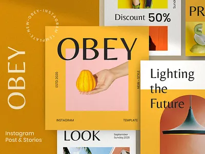 Obey Social Media Template art blog blogger branding concept design fashion instagram instagram banner instagram post instagram stories instagram template minimal posts simple social media social media pack social media template social media templates stories