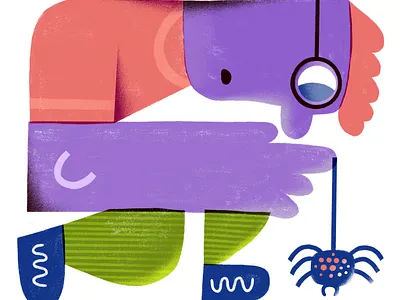 Examining The Bug World #1 art director character colorful editorial editorial illustration flat illo illustration illustrator magazine magazine ad procreate spiders