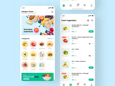 eCommerce App :: Grocery app app design app ui design ecommerce ecommerce app ecommerce app design inspiration shop ui ui design ux ux design