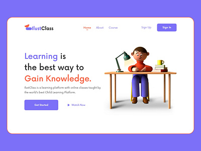 IlustClass-Online Learning Platform 2020 2020 design 2020 trend 36 days of type 3d 3d animation 3d art 3dillustration clean clean app landing clean design clean ui design graphicdesign illustration landingpage uiuxdesign websight