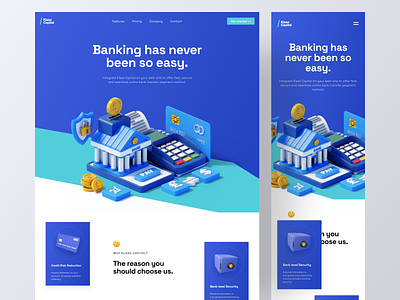 Klass Capital - Banking 3d bank banking clean design finance financial landing page minimal minimalist mobile transactions ui ux web design website