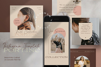 Minimalism - Social Media Template blog blogger branding fashion instagram instagram banner instagram post instagram stories instagram stories pack instagram stories template instagram story instagram story template instagram template minimal posts simple social media social media pack social media template stories