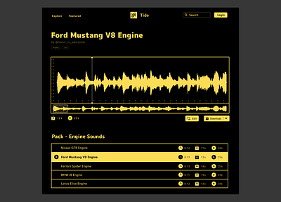 Sound Page - Dark Mode app audio audio editor audio player design music waveform