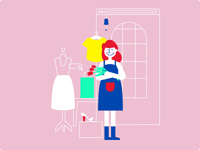 Illustrations for my advertising website creation adobe illustrator dress girl