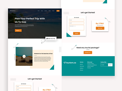 Landing page design for Tourism App app design minimal ui ui design ui designer uidesign uiux web website