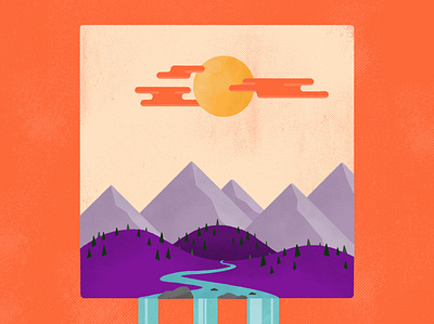 The Mountains Won't Remember Me adobe illustrator art illustration mountains nature photoshop sunset