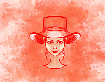 95B6FA12 B05B 40FC 89B8 E93A8BE56DC0 background design fashion girl icon illustration procreate red