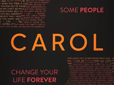 Carol Movie Poster design movie poster movie poster design movie posters photoshop poster art poster design typographic typographic design typography