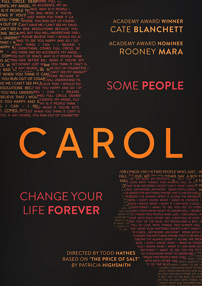 Carol Movie Poster design movie poster movie poster design movie posters photoshop poster art poster design typographic typographic design typography