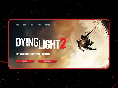 Dying Light 2 Hero Section Webpage banner banner design black css dying light hero hero banner hero section horror html landing landing page orange video game videogame web design webpage website website design zombie
