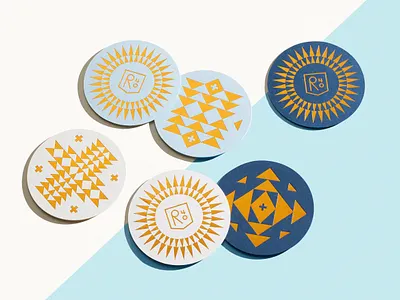 R40 badge bar branding coaster drink foil illustration logo modern new york pattern restaurant typography