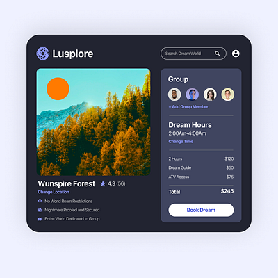 Rent a Lucid Dream branding concept design graphicdesign product design ui uiux ux visual design web