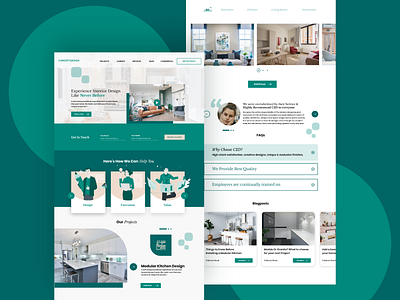 Interior Design Website case study clean clean ui design designer designs green interior interiordesign minimal minimalism redesign teal ui uiux ux webdesign website design