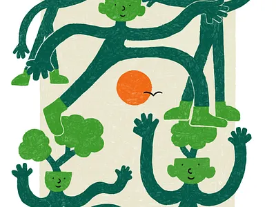 Prancing And Dancing Tree Brain Fellas branding character design design drawing illustration nature procreate