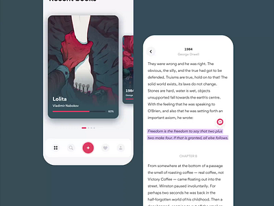 Reading App animation app book book reading concept mobile mobile design mobile ui motion reading ui