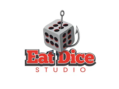 logo eat dice concept abstract art black branding clipart design illustration logo vector white