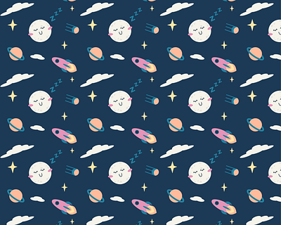 Moon pattern cosmos design flat illustration moon pattern vector