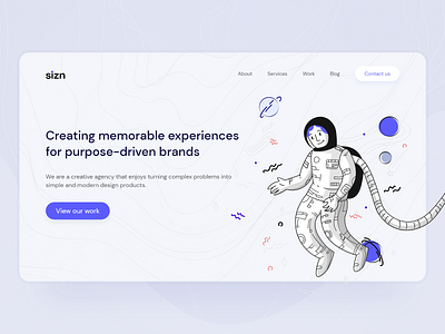 Sizn - Landing page design dailyui hero section home page illustration landing page landingpage ui uidesing uiinspiration web design web design agency webdesign website design