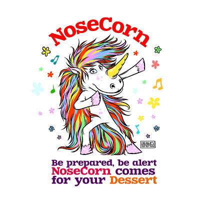 Nosecorn animal art cartoon character children comics creature fantasy illustration kokomba unicorn vectorart