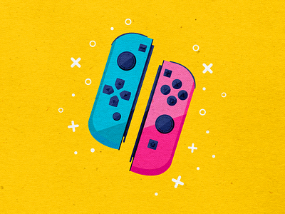 Joy-Con Controller branding cmyk colorful design gamers icon icon design icon set icons illustration inkbyteatwork joycon logo modern nintendo nintendo 64 nintendo switch vector video game videogames