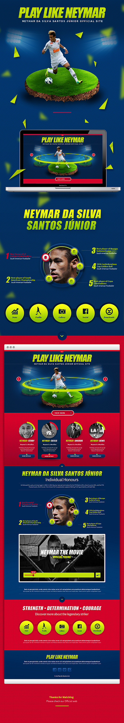 Play Like Neymar - Official Neymar Website user interface design ux website website design