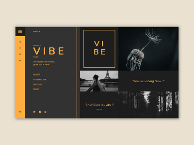 Landing Page for "V I B E" animation brand easy graphics landing minimal mobile ui social media template trending ui ui design uidesign uiux uiuxdesign web website website design