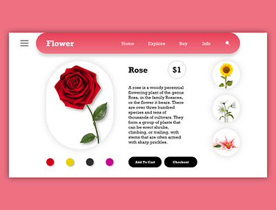 Single Product adobe photoshop adobe xd daily ui flowers photoshop rose single product ui ui design ux