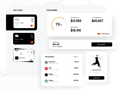 Credit Card Details app cards clean credit design flat illustration minimal money ui ux vector