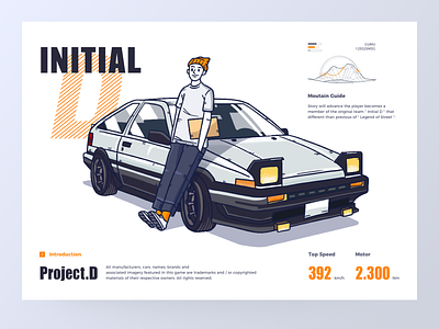 initial D ae86 artwork artworking auto car concept data visualization driving flat graphic design illustration initial d racing speed tofu shop uiux vector websites