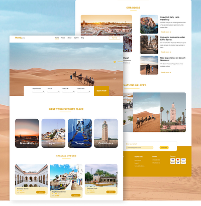 Travel Agency Landing Page agency landing page agency website branding design homepage landing design landing page landing page design morocco travel travel agency traveling ui uidesign uiux webdesign