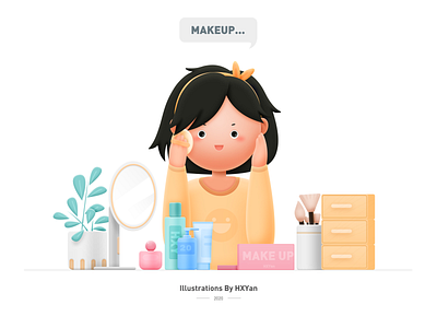 Makeup time branding design flat illustration ios ps typography ui 应用 类型