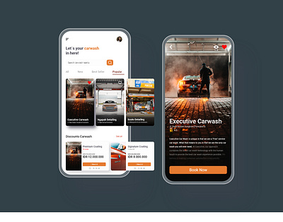 Car Wash Booking adobexd app branding car car wash design e commerce app salon app ui ux