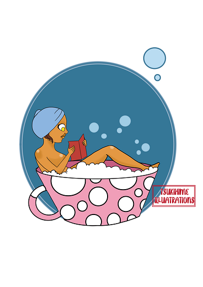 bathgirl cartoon character cute fantasy illustration