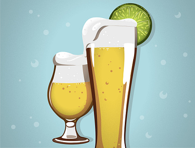Ale Illustration & Poster Design ale art beer beverage design drink glass illustration illustrator lime poster vector