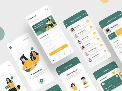 Online Education App app app design colorful design e learning education app elearning online education uiux