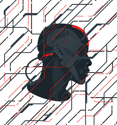 DATA OVERLOAD 2.0 apparel art character character design cyberpunk cyborg data download illustration robot upload