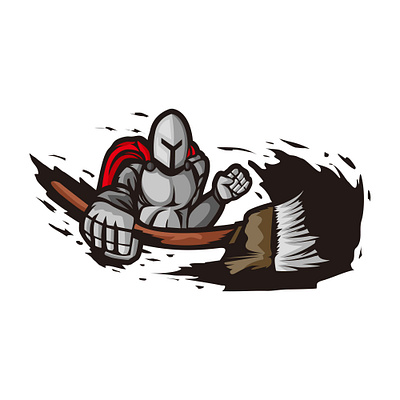 CLEANING SPARTAN abstract animal art background banner black cartoon character clean cleaning design drawing graffiti illustration mascot sketch soldier sparta vector warrior