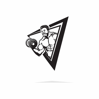 MUSCLE MAN 3d block box business button click concept design element icon illustration internet isolated sign success tag text web white word